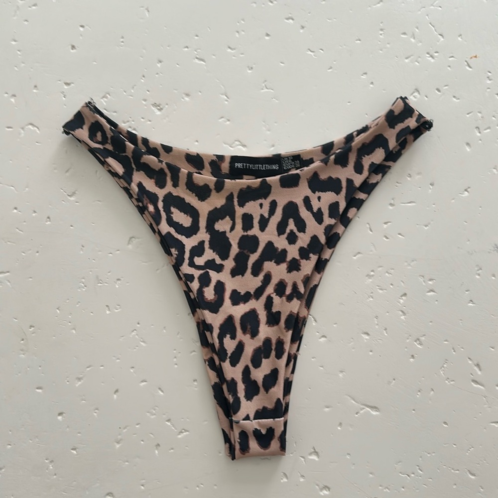 PLT leopard high waisted bikini bottoms